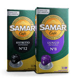 Capsules de café Samar dans une boîte