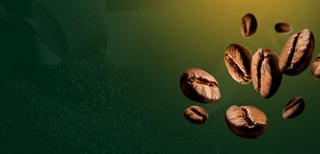 Des grains de café tombent d'une machine à café
