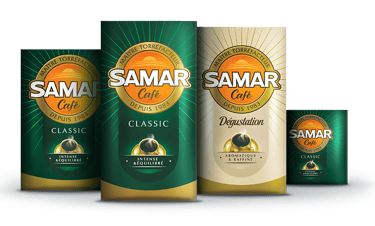 Produits de café Samar disponibles dans une variété de saveurs