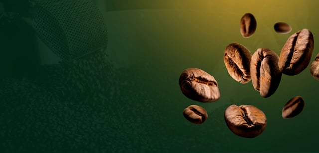 Des grains de café tombent d'une machine à café